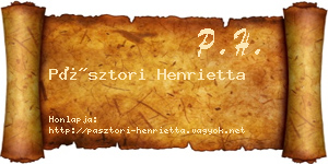 Pásztori Henrietta névjegykártya