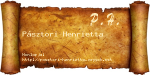 Pásztori Henrietta névjegykártya