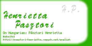 henrietta pasztori business card