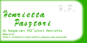 henrietta pasztori business card